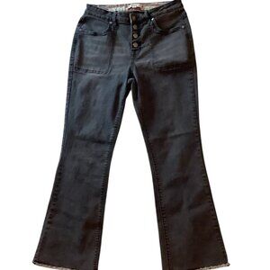 Frye and Co. Buttonfly Crop Boot Frayed Hem Jeans Womens Size 10